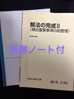 駿台　解法の完成II 解法の完成2 頻出重要事項の総整理　板書ノート付き
