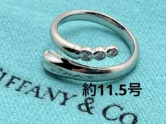 c431 希少　美品　ティファニー　スネーク　ダイヤプラチナ　リング約11.5号