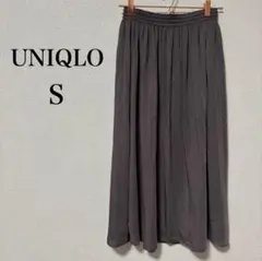 UNIQLO ユニクロ ブラウン ロングフレアスカート S