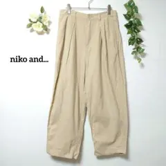 ニコアンド 麻混タックコクーンパンツ ベージュ サイズ3 イージーパンツ