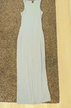 ノースリーブ ロングワンピース ライトブルー