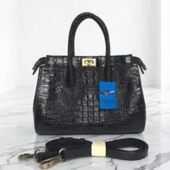 新品⭐️RODIANA クロコスタイルネイビー ハンドバッグ - メルカリ