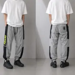 海外限定 NIKE AIR ナイキ ナイロンパンツ グレー ブラック L