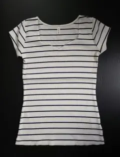 ROYAL PARTY ボーダー 半袖 リブ Tシャツ フリーサイズのサムネイル
