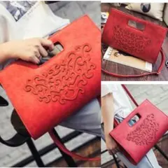 レザーステッチ 2wayショルダーバッグ ハンドバッグ