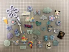 デコパーツ　まとめ売り-水色