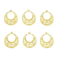 レジン空枠　透かし装飾　ラウンド　6個