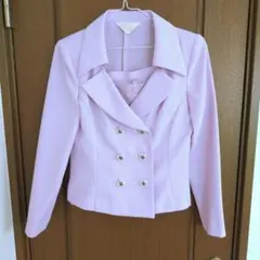 【バブリースーツ】セットアップ　90年代　パープル　花型ボタン