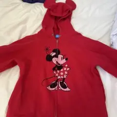 Disney ミニーマウス ジップアップパーカー レッド - メルカリ