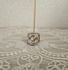 訳あり・スワロ×ガラスクリスタル・Ltコロラドトパーズ・ブローチ