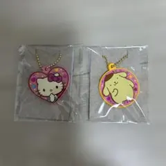 ハローキティ＆ポムポムプリン　ラバーキーホルダー