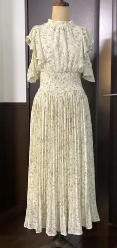 INGNI 花柄フリル袖ロングワンピース