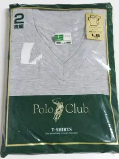 ポロクラブ 綿100％ 半袖V首Tシャツ LBサイズ 2枚組 新品 ★さ5687のサムネイル