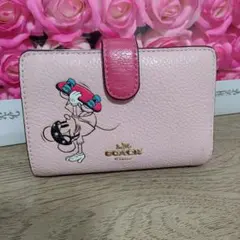 今週限定　COACH Disney ミッキー 二つ折り財布 ピンクのサムネイル