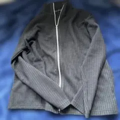 ブラック ジップアップ カーディガン L