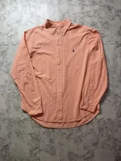 【美品】ラルフローレン　オレンジ　ホワイト　チェック　XLサイズ