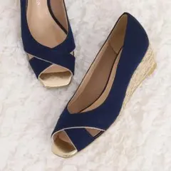 【美品】artemis by DIANAクロスデザインジュートウェッジローヒール