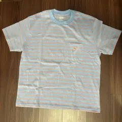 DANTON 半袖 ポケットTシャツ ボーダー ライトブルーのサムネイル