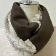 お得❤️ブラウン❤️ジャガードボア　フリース　スヌード　マフラー　ベージュ　茶色