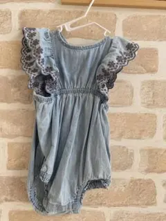 GAP baby ウォッシュ加工♡デニムフリル袖ロンパース
