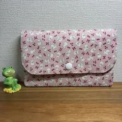マルチケース（お薬手帳・通帳サイズ）　犬柄　ピンク／174