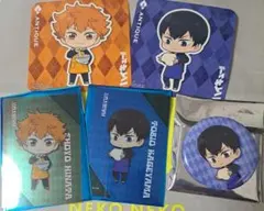 ハイキュー 日向 影山 アンティーク コースター カード 缶バッジ