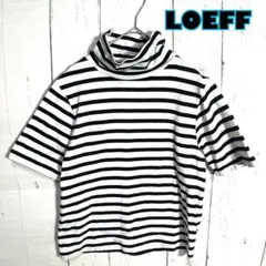 LOEFF ストライプ ハイネック 半袖Tシャツ