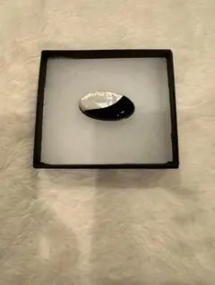 帯留 黒×白 貝細工風　礼装・フォーマル用 箱付き