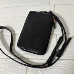 【人気】IS/IT スマホショルダーバッグ　レザー　ブラック