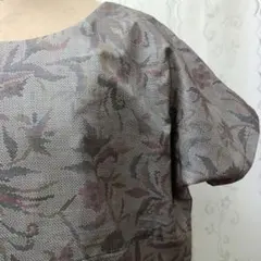 紬リメイク　花柄のオーバーサイズトップスとワンピースのセット