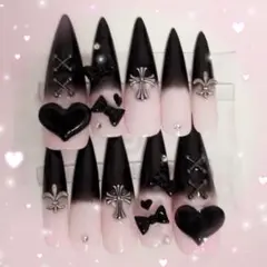 ♡現品‪‪♡量産型 地雷系ネイルロングチップ