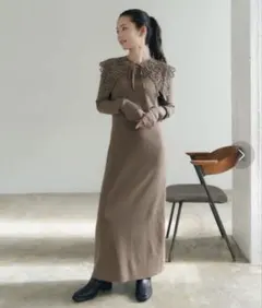 titivate襟袖フリルワンピース【完売品】