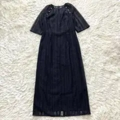 極美品✨kaene カエン デザインパールドレス ブラック 34 日本製