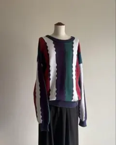 90s Croft & Barrow "ジグザグ" Stripe Knitのサムネイル
