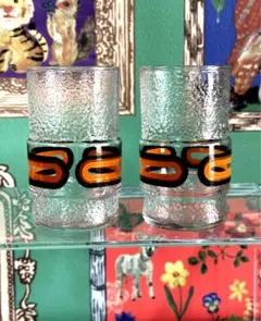 スペースエイジ タンブラーガラスコッ プ ホヤクリスタル 2個セット　昭和レトロ