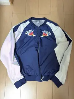 【美品】ASICS　アシックスタイガー　スカジャン　メッシュ　和柄　刺繍　歌舞伎 美品】ASICS アシックスタイガー スカジャン メッシュ 和柄 刺繍