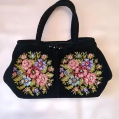 FIELDER 花柄刺繍 ハンドバッグ