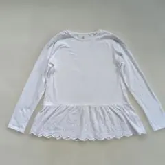 UNIQLO レース付き 長袖 Tシャツ★ホワイト ★160cm