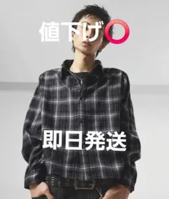 ボックスシルエット 短丈 ショート丈 マルチチェック長袖シャツ MSG