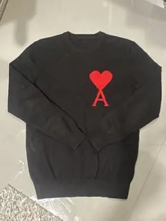 AMI Paris ハートロゴ クルーネックニット ブラックのサムネイル