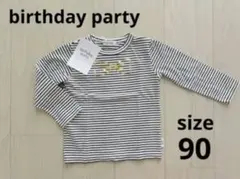 新品タグ付　birthday party リボン 長袖　ボーダー　90 ロンTのサムネイル