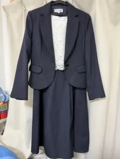 ネイビー ツイードジャケット レースドレス セット