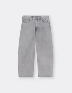 GU ジーユー バレルレッグジーンズ 美品 ライトグレー