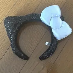 USJ キティ　黒スパンコール　カチューシャ