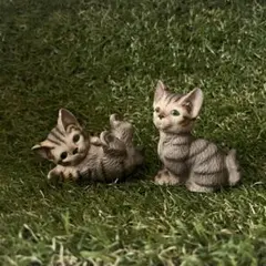 イタリア製ドマン陶器、猫 イタリア製】HK Demaim ドマン 猫 子猫 陶器製 置物 3種セット