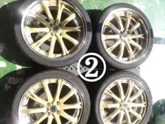 17インチ メッシュホイール 4本セット ゴールド☆ミニバン セダン 