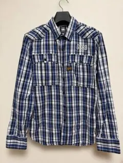 G-STAR RAW ネルシャツ チェック ブルー 刺繍 ワークシャツ Lサイズのサムネイル