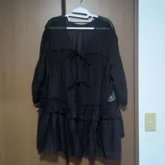 ニコアンド　ボイルギャザードレス　フリーサイズ　ブラック