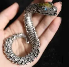 979 シルバー スネーク ブレスレット s925 蛇 喜平 3D立体 235㎜
