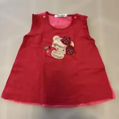 familiar 赤いノースリーブTシャツ　80